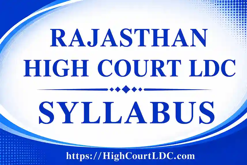 Rajasthan High Court LDC Syllabus 2026 PDF Download