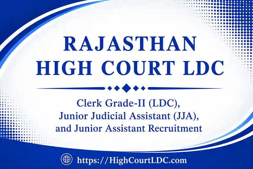 Rajasthan High Court LDC Vacancy 2026: Exam News and Update, Total Post